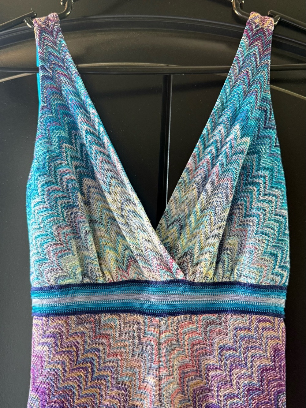 Missoni Multicolor Chevron Knit Dress in Blue and Purple Tones - Picture 3 of 10